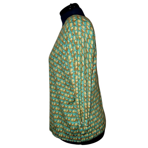 Talbots Button Back 3/4 Sleeves Pear Print Cardigan Sweater Women’s Size… - Picture 3 of 7